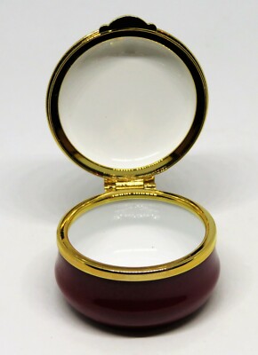 STAFFORDSHIRE ENGLISH ENAMEL BOX - COLONIAL SEAL OF GEORGIA -1732- LORD & TAYLOR