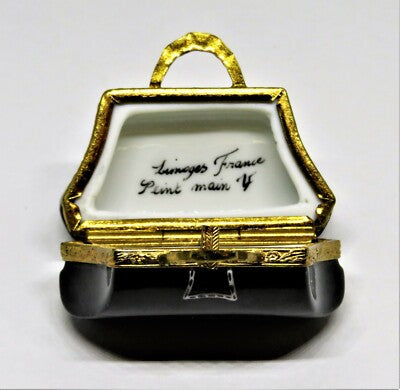 LIMOGES FRANCE BOX~ DOCTOR'S LITTLE BLACK BAG & STETHOSCOPE ~MEDICAL~ PEINT MAIN