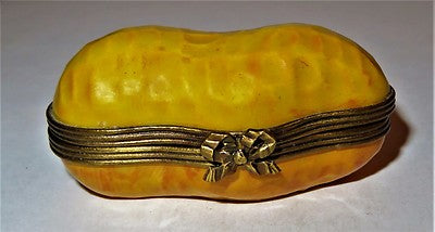 LIMOGES FRANCE BOX ~ CHAMART ~ TEXTURED PEANUT SHELL & PEANUTS ~ DECOR MAIN