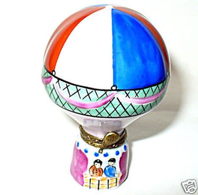 LIMOGES FRANCE BOX ~ CHAMART ~ HOT AIR BALLOON ~ PEINT MAIN