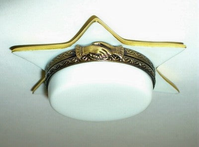 LIMOGES BOX ~ JUDAICA ~ JEWISH STAR ~ STAR OF DAVID ~ MOGEN DAVID ~ PEINT MAIN
