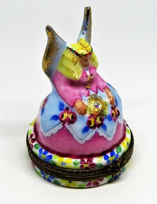 LIMOGES FRANCE BOX ~ LIMOGES IMPORTS ~ MILLENNIUM ANGEL ~LE 232/2000~ PEINT MAIN