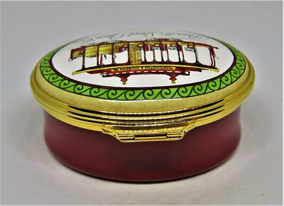 HALCYON DAYS ENAMEL BOX - SAN FRANCISCO - POWELL STREET CABLE CAR - GUMP'S
