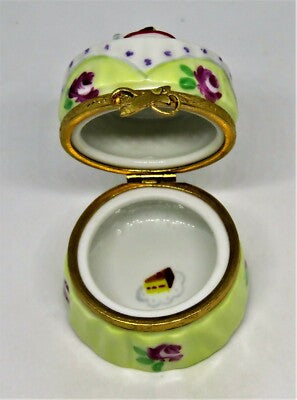LIMOGES FRANCE BOX- ARTORIA - TEA FOR TWO GARDEN PARTY TABLE - CAKE - ROSES - LE