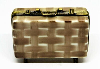 LIMOGES FRANCE BOX -'RATTAN' SUITCASE- MEN'S CLOTHING & ACCESSORIES & CELL PHONE
