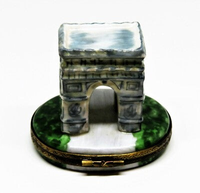 LIMOGES FRANCE BOX ~ ROCHARD ~ ARC DE TRIOMPHE ~ PARIS ~ FLOWERS ~ PEINT MAIN