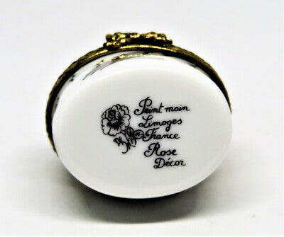 LIMOGES FRANCE BOX -ROSE DECOR- BALLERINA & GRAND PIANO - MUSICAL NOTES - BALLET