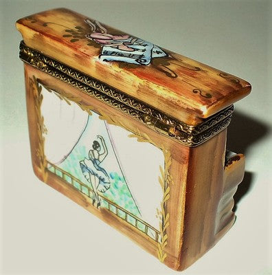 LIMOGES BOX ~UPRIGHT PIANO~ BALLERINA & SHEET MUSIC ~BALLET SLIPPERS~ PEINT MAIN