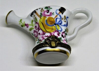 LIMOGES FRANCE BOX - CHAMART EXCLUSIF - WATERING CAN & GARDENING TOOLS - ROSES