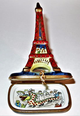 LIMOGES BOX -EIFFEL TOWER- PARIS CELEBRATES CHINESE NEW YEAR -DRAGON- ASIAN LADY