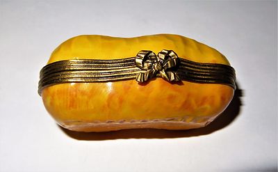 LIMOGES FRANCE BOX ~ CHAMART ~ TEXTURED PEANUT SHELL & PEANUTS ~ DECOR MAIN