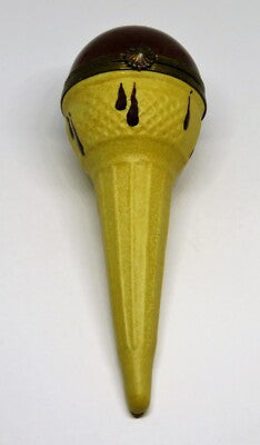 LIMOGES FRANCE BOX ~ CHAMART ~ CHOCOLATE ICE CREAM CONE & DRIPS ~ PEINT MAIN