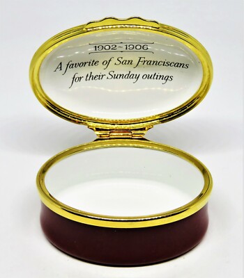 HALCYON DAYS ENAMEL BOX - SAN FRANCISCO - POWELL STREET CABLE CAR - GUMP'S
