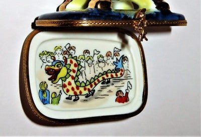 LIMOGES BOX -EIFFEL TOWER- PARIS CELEBRATES CHINESE NEW YEAR -DRAGON- ASIAN LADY