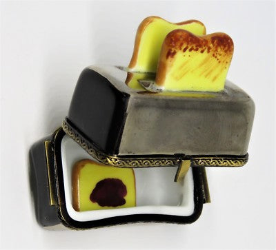 LIMOGES FRANCE BOX- GR - RETRO CHROME TOASTER - 3D PIECE OF TOAST & JELLY INSIDE