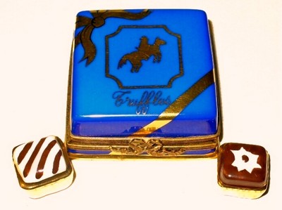 LIMOGES GIFT BOX & CHOCOLATE CANDY ~ REMOVABLE TRUFFLES ~ BIRTHDAY ~ ANNIVERSARY