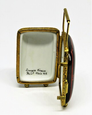 LIMOGES FRANCE BOX - BLACK 'ROLLING' SUITCASE -PLANE SCHEDULES- LUGGAGE - TRAVEL