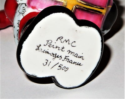 LIMOGES FRANCE BOX - CHRISTMAS - RMC - SANTA CLAUS WITH A STACK OF PRESENTS - LE