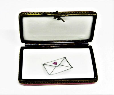 LIMOGES FRANCE BOX - PARIS POSTCARD -EIFFEL TOWER- PLANES - TRAVEL - LOVE LETTER