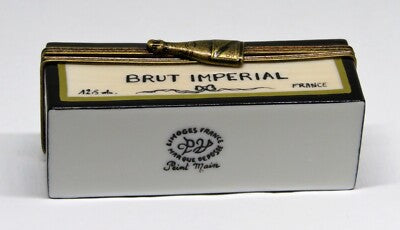 LIMOGES BOX - PARRY-VIEILLE - CRATE & BOTTLE OF BRUT CHAMPAGNE - NEW YEAR'S EVE