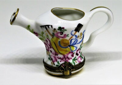 LIMOGES FRANCE BOX - CHAMART EXCLUSIF - WATERING CAN & GARDENING TOOLS - ROSES