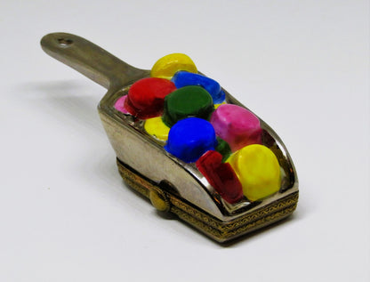 LIMOGES FRANCE BOX ~ VINTAGE 'CHROME' SCOOP & CANDY ~ BALLOONS ~ PEINT MAIN