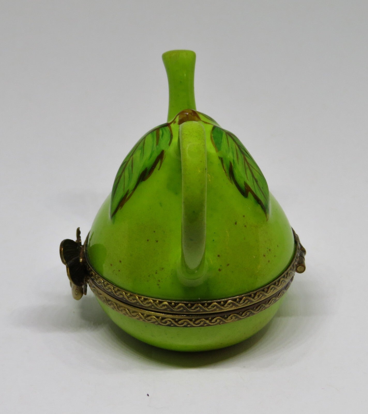 LIMOGES FRANCE BOX - PEAR TEA POT - TEAPOT - BUTTERFLY CLASP - WATERING CAN