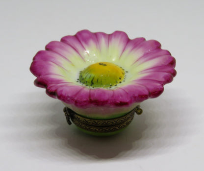 LIMOGES FRANCE BOX - CHAMART - SPRING FLOWER - PINK & WHITE DAISY - BEE