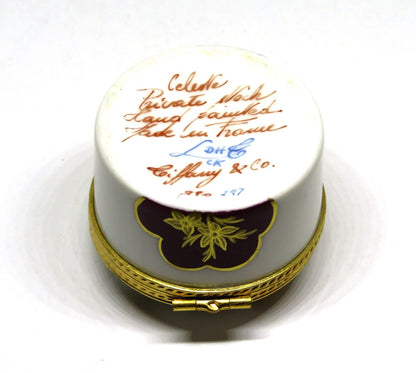 LIMOGES BOX - TIFFANY PRIVATE STOCK -LE TALLEC- CELESTE - FLOWERS & CIRCLES 2002