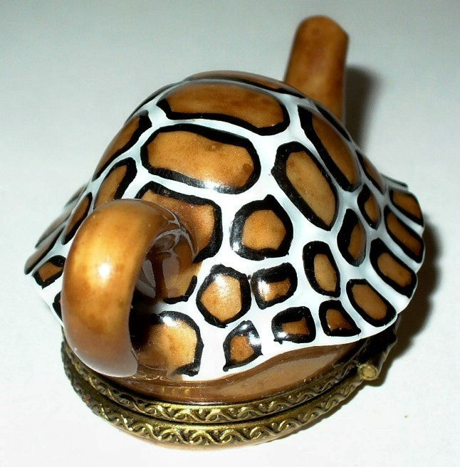 LIMOGES BOX - CHAMART - TURTLE TEAPOT & GARDEN SNAIL - TEA POT - TORTOISE SHELL