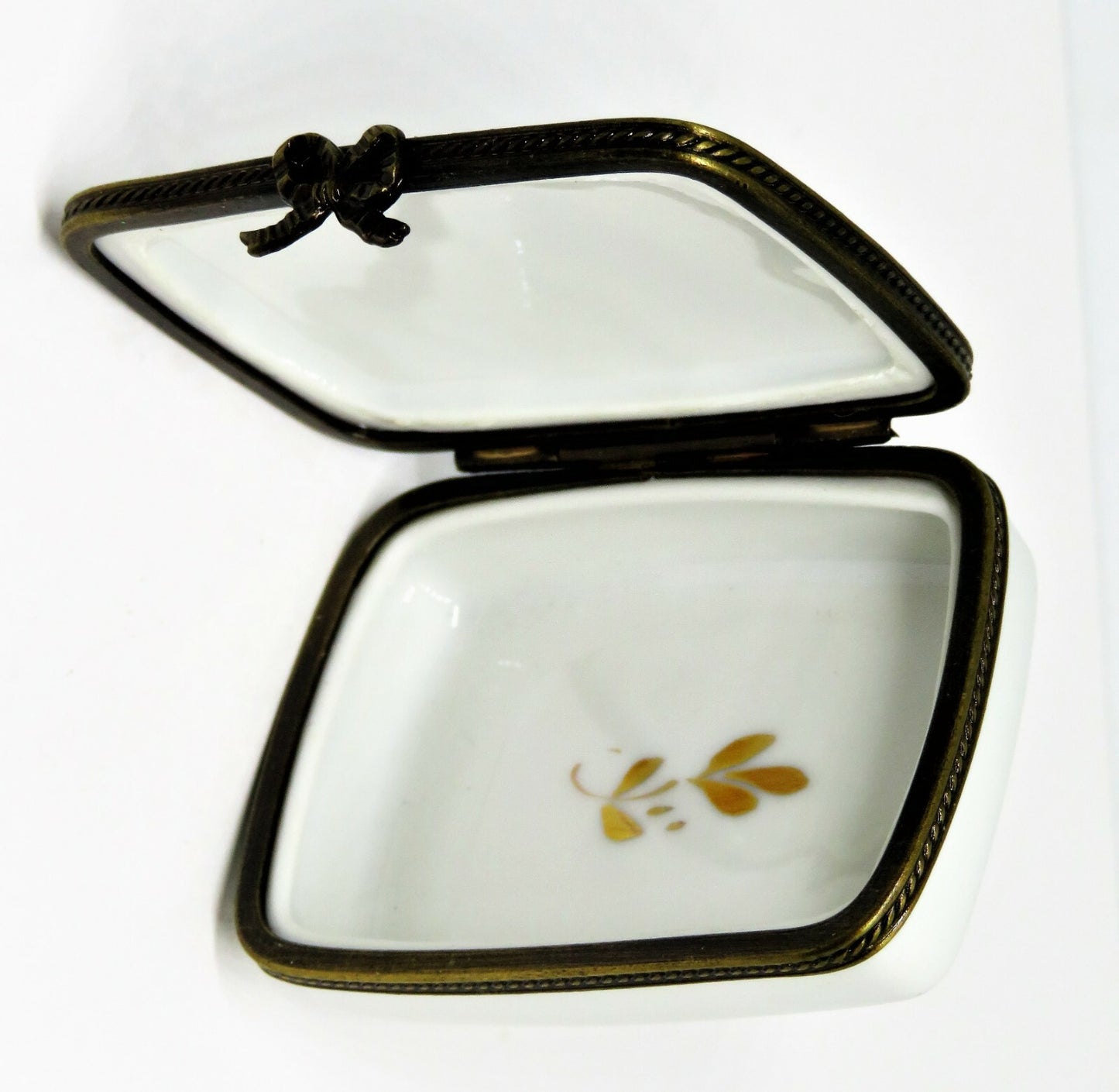 LIMOGES FRANCE BOX - NORDSTROM RECTANGLE - "N" - GOLD INCRUSTATION