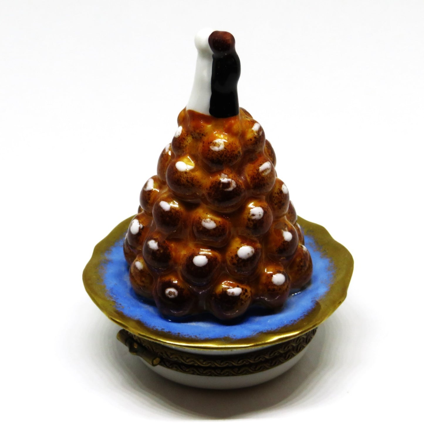 LIMOGES BOX - PARRY-VIEILLE - FRENCH CROQUEMBOUCHE WEDDING CAKE - BRIDE & GROOM