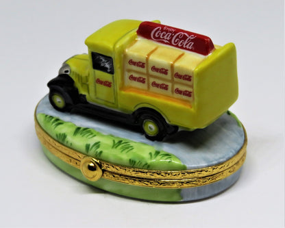 LIMOGES FRANCE BOX -ARTORIA- OLD-FASHIONED COCA-COLA DELIVERY TRUCK - COKE -RARE