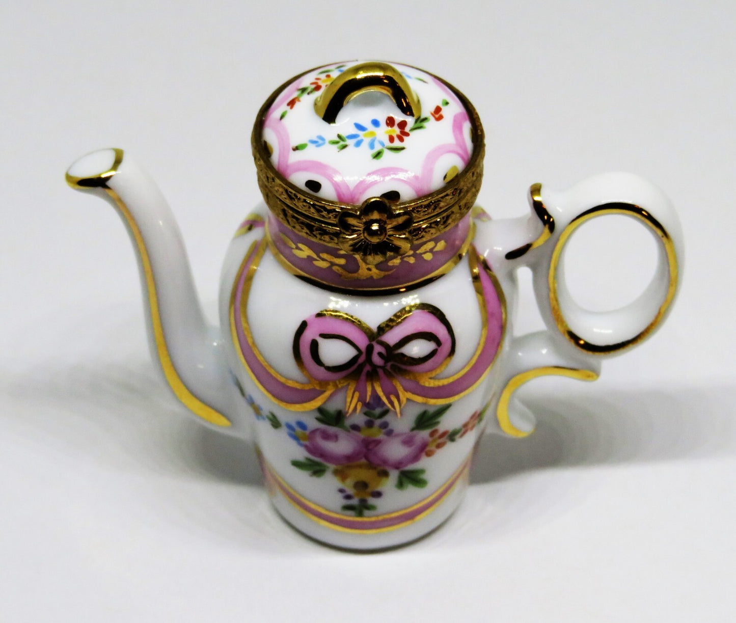 LIMOGES FRANCE BOX ~ ROCHARD ~ FLORAL TEAPOT ~ ROSES ~ TEA POT ~ COFFEE POT