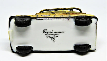 LIMOGES FRANCE BOX- AFRICAN SAFARI CAR & LUGGAGE - KENYA TRAVEL LABELS - VEHICLE