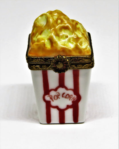 LIMOGES FRANCE BOX~ BOX OF POPCORN ~ KERNEL INSIDE ~ MOVIES ~ FILMS ~ PEINT MAIN