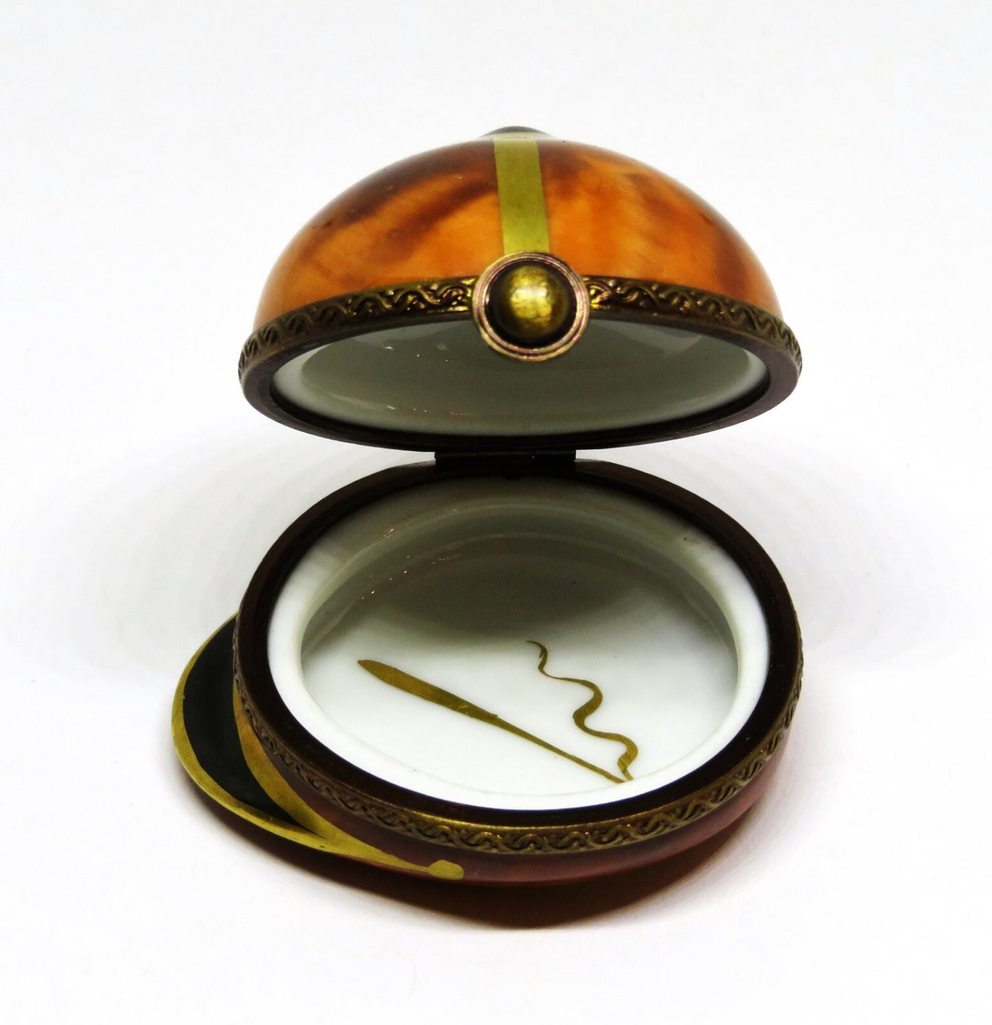 LIMOGES BOX - ROCHARD - RIDING HAT - JOCKEY'S CAP - EQUESTRIAN - HORSE CROP