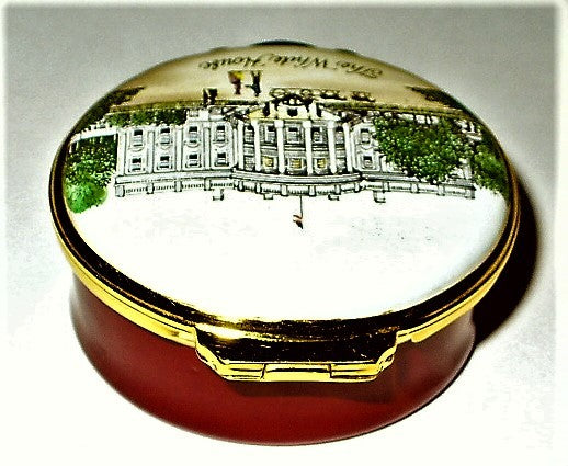 CRUMMLES ENGLISH ENAMEL BOX - THE WHITE HOUSE - U. S. PRESIDENTS - WASHINGTON DC