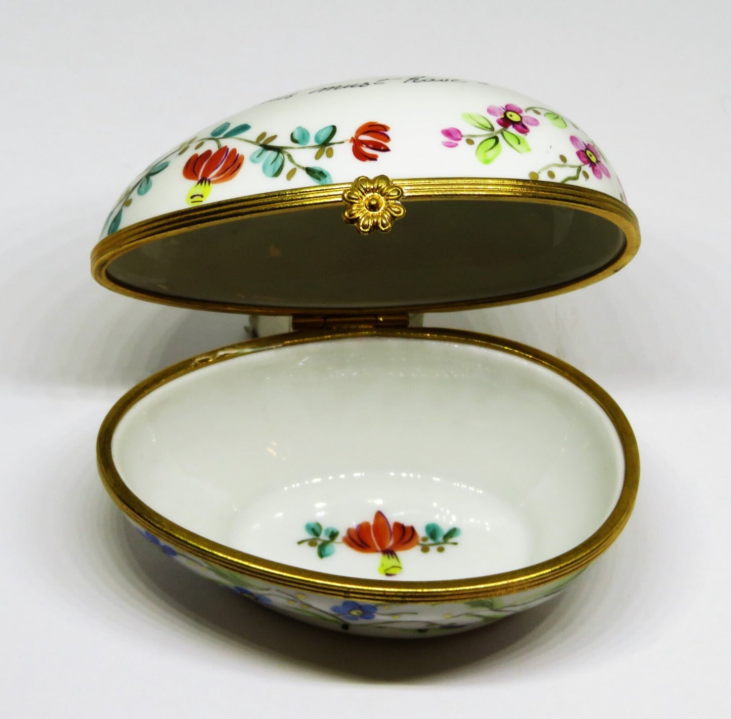 LIMOGES BOX- TIFFANY & CO. PRIVATE STOCK - LE TALLEC - FLORAL EGG -FLOWERS- 1989