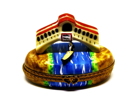 LIMOGES BOX - MARQUI(SE DE POMPADOUR - VENICE, ITALY - RIALTO BRIDGE & GONDOLA