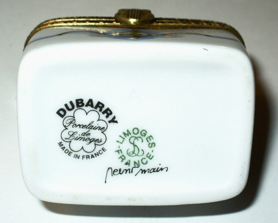 LIMOGES FRANCE BOX~ DUBARRY ~ CHEST & 3  PERFUME BOTTLES ~ FLOWERS ~ PEINT MAIN