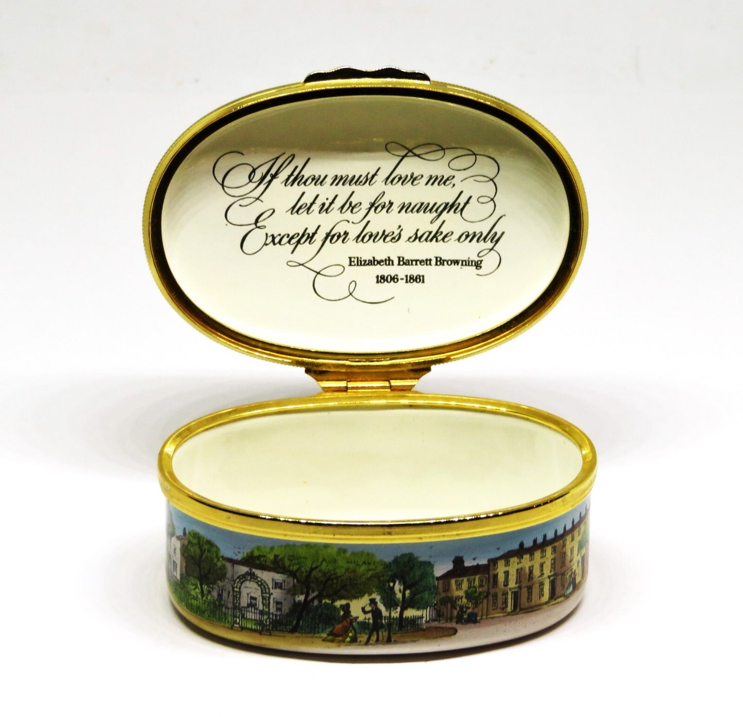 HALCYON DAYS ENAMEL - "THE LOVERS' BOX" - ELIZABETH BARRETT BROWNING POEM