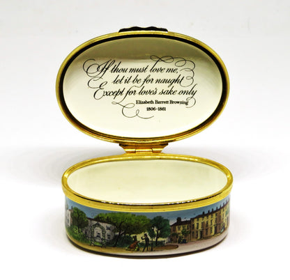 HALCYON DAYS ENAMEL - "THE LOVERS' BOX" - ELIZABETH BARRETT BROWNING POEM