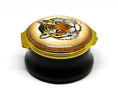 HALCYON DAYS ENAMEL BOX - PRINCETON UNIVERSITY -TIGER MASCOT- LATIN SEAL & MOTTO