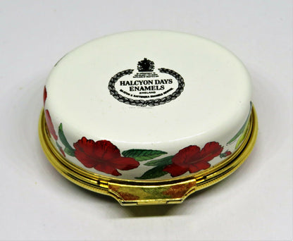 HALCYON DAYS ENAMEL BOX - "ST. THOMAS VIRGIN ISLANDS" - FLOWERS - HIBISCUS
