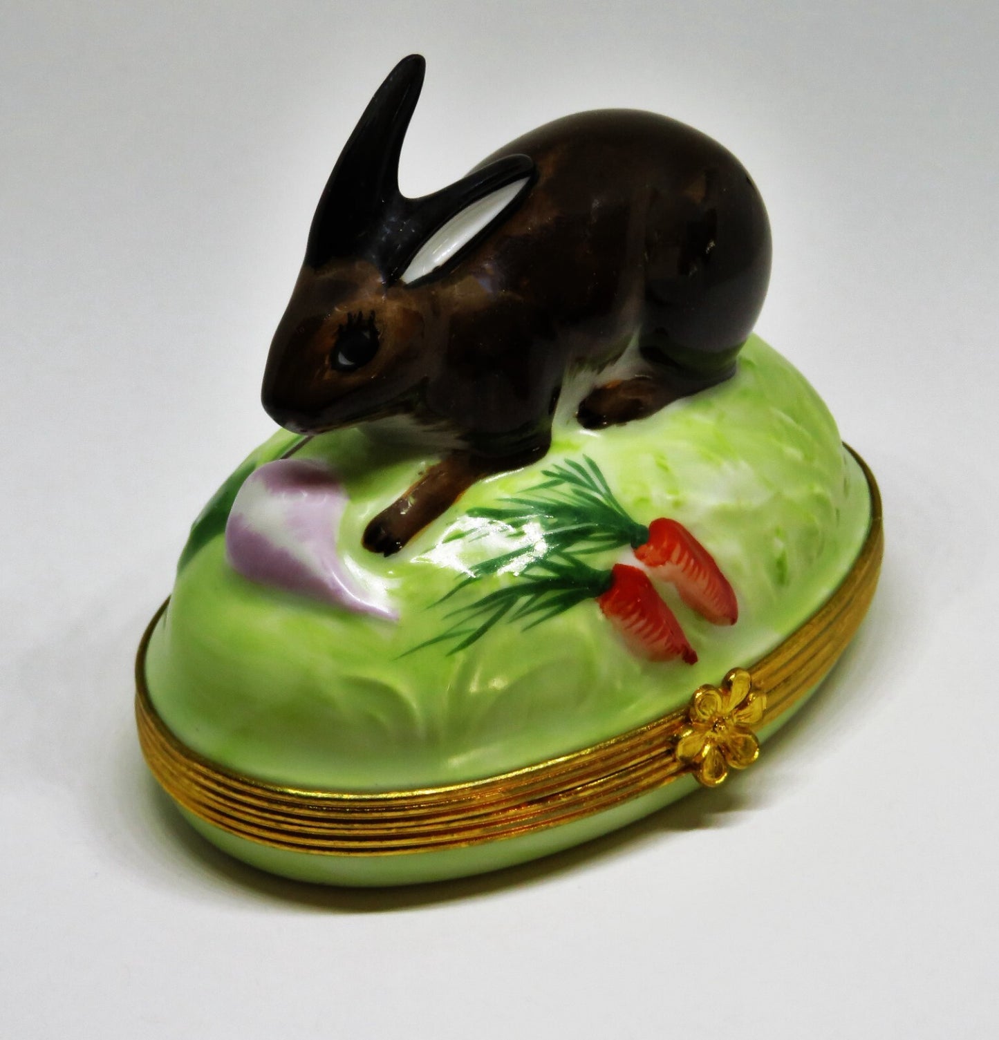 LIMOGES FRANCE BOX - TIFFANY & CO. - VINTAGE EASTER BUNNY - TURNIP & CARROTS