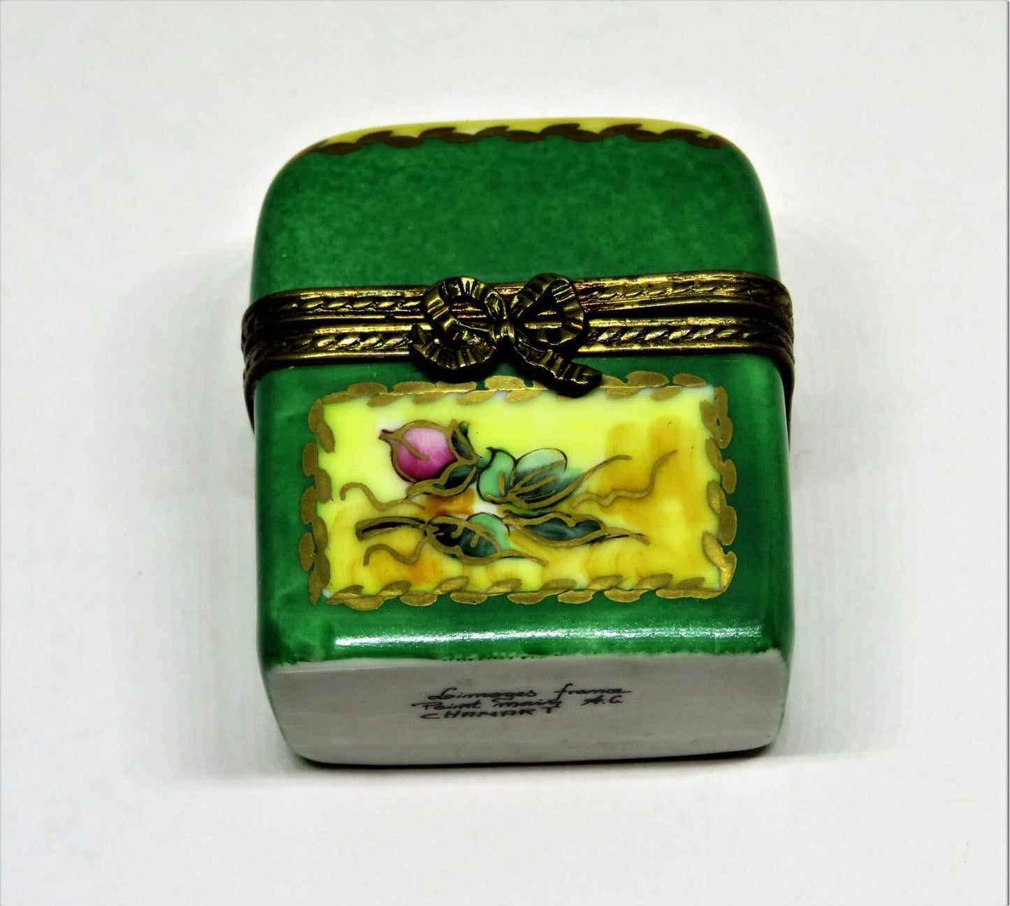 LIMOGES FRANCE BOX -CHAMART- FLORAL CHEST & 2 PERFUME BOTTLES -FLOWERS- ROSEBUDS