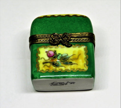 LIMOGES FRANCE BOX -CHAMART- FLORAL CHEST & 2 PERFUME BOTTLES -FLOWERS- ROSEBUDS