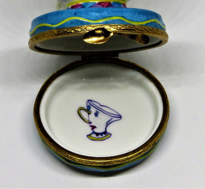 LIMOGES FRANCE BOX - ARTORIA - MRS. POTTS - "BEAUTY AND THE BEAST" - DISNEY - LE