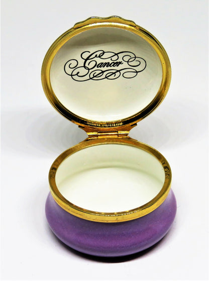HALCYON DAYS ENAMEL BOX -TIFFANY & CO.- ZODIAC SIGNS -CANCER THE CRAB- ASTROLOGY